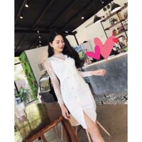Set đầm ôm body tà đắp chéo kèm áo ren sang chảnh