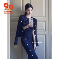 Set Đầm Ôm Và Áo Khoác cardigan Phong Cách Hoàng Gia Cao Cấp Cho Nữ