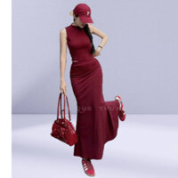 sét đầm rời maxi chân váy đuôi cá lưng thun kèm áo ba lỗ gb (ruby)
