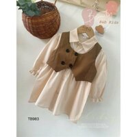 SET ĐẦM SƠ MI KÈM ÁO GILE CHO BÉ CỰC HOT