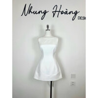 Set đầm trắng ngắn ba lỗ phối hoa lưng sang chảnh chuẩn hàng thiết kế [L1.A] HC clothes