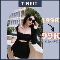 Set Đầm Váy Body Kèm Áo Ống Sexy Cá Tính Chất Thun Gân Mịn Mát - AK0072 | steven.factory