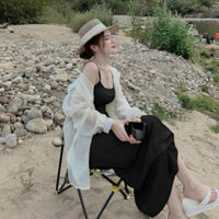 Sét đầm váy nữ váy hai dây body dáng ôm mix áo khoác ngoài có 4 màu xuất sắc dành cho các nàng đi chơi, hẹn hò xinh QC🌹