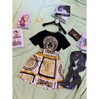 Set đầm xoè áo thun Versace