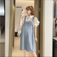 Set đầm yếm bầu, váy yếm bầu trẻ trung thời trang năng động [ĐẦM BẦU THỎ] - UN181