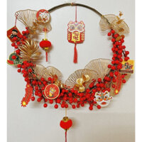 Set Đào đông, quạt giấy cao cấp treo Trang trí ngày Tết [Handmade]