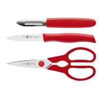 Set dao nhỏ + kéo + dao nạo ZWILLING KNIFE SET 3P TW GRIP 38157-001-0 (màu đỏ)