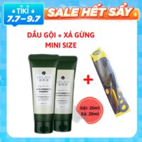 Set Dầu Gội - Xả Weilaiya Thảo Dược Tinh Chất Gừng Cao Cấp Mini Size chai 20ml, Tặng Kèm Combo Lược
