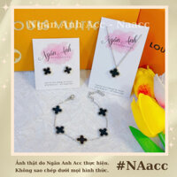 Set dây chuyền khuyên tai vòng tay cỏ 4 lá may mắn titan Cao Cấp  𝐍𝐀𝐚𝐜𝐜 - 𝐍𝐠𝐚̂𝐧 𝐀𝐧𝐡 𝐀𝐜𝐜