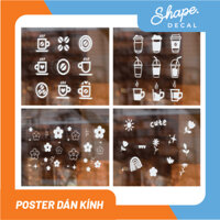 Set Decal icon dán kính trang trí