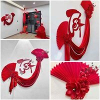 Set decor Vải Nhung, chữ Tết xốp NHUNG, trang trí nhà cửa, cửa hàng quán ăn lễ Tết