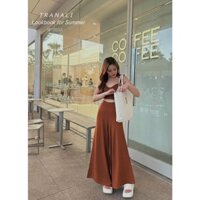 SET ĐI CHƠI, SET 2 MÓN ÁO CROPTOP 2S PHỐI QUẦN ỐNG LOE CỰC XINH