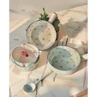 SÉT ĐĨA KÈM BÁT THÌA SỨ MÀU XINH XỈU