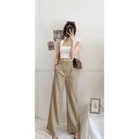 Sét đồ ( áo trắng+ quần suông kem)