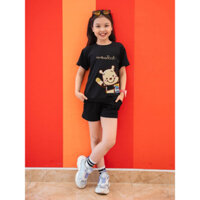 Set đồ bé gái in hình gấu pooh - Bộ đồ cho bé gái cân nặng từ 15-40kg- Loza Kids SB22