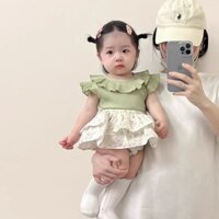 Set Đồ Bé Gái SiRi Baby 2 Mảnh Áo Cổ Lá Sen Sành Điệu Và Váy Xoè Quần Hoa Xinh Mùa Hè Order