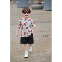 Set Đồ Bé Trai Áo Thun Họa Tiết Siêu Nhân Kèm Quần Short | Chất Cotton Thoáng Mát | Hàng Chính Hãng 🕸️💥