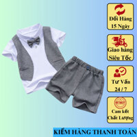 Set đồ bé trai bộ quần áo kiểu dáng gile ngộ nghĩnh đáng yêu cho các bé đi tiệc đi chơi T10