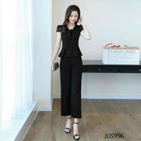 SET ĐỒ BỘ ÁO REN  QUẦN SUÔNG DÀI BIG SIZE - XANH - 4XL