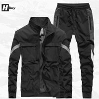 Sét đồ bộ dài tay thể thao chất liệu vải dù phong cách Hàn Quốc năng động, trẻ trung