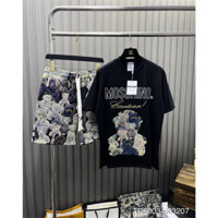 Set Đồ Bộ Hè Nam Nữ Cộc Tay Hình Con Gấu Chất Vải Thun Cao Cấp Thoáng Mát Cực Sang Chảnh