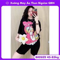 Set Đồ Bộ Lửng Mặc Nhà, IN HÌNH THỎ Chất Thun TĂM LẠNH Co Dãn Thoải Mái Bigsize 45-85kg