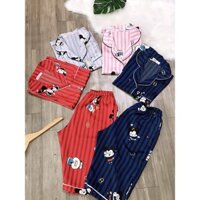 set  đồ bộ lửng nữ satin cao cấp