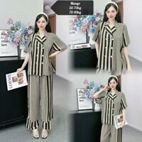 Set đồ bộ mặc nhà lụa Mango cổ vest size 1(50-70kg) 2(70-90kg) M822