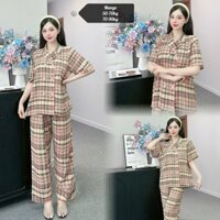 Set đồ bộ mặc nhà lụa Mango cổ vest size 1(50-70kg) 2(70-90kg) M820