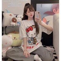Set Đồ Bộ mặc nhà quần dài Hello Kitty - Đồ bộ mặc nhà mặc ngủ siêu xinh