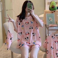 Set đồ bộ ngủ nữ mặc nhà ulzzang pijama họa tiết chuột Mickey DN112 (có ảnh thật)