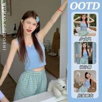 SET ĐỒ BỘ NGỦ/ PYJAMAS NỮ, MẶC NHÀ (HÀNG QCCC) ÁO BA LỖ QUẦN ĐÙI CARO/ HOA ( ÁO CÓ ĐỆM NGỰC)