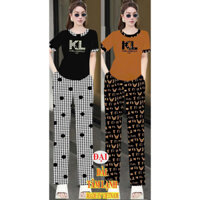 Set đồ bộ nữ Quần dài -  Áo thun tăm lạnh ống suông - KL