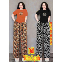 Set đồ bộ nữ Quần dài Mango -  Áo thun tăm lạnh ống suông - tròn