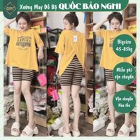 Set Đồ Bộ Nữ Quần Lửng, Ngố Chất Thun Gân Áo Cotton Xẻ Lưng Bigsize Mặc Nhà Đi Chơi Đẹp