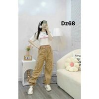 Set đồ bộ nữ quần túi hộp bozip phối kaki đồ nữ đi chơi đồ đi làm chất liệu bozip & kaki