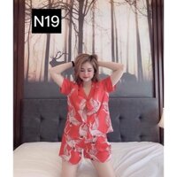 Set Đồ Bộ Pizama Nữ Đùi Ngắn Mặc Nhà Hàng Satin Cao Cấp Chuẩn HotGirl Hàng Bán Shop Cực Đẹp- Kèm Hình Chụp Thật