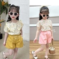 Sét đồ bộ quần áo cộc tay thô mềm cho bé gái, hoa nhí siêu bánh bèo - Siêu đẹp hàng việt nam xuất khẩu chuẩn