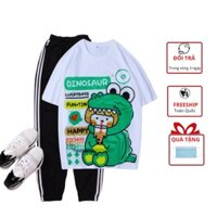 Set Đồ Bộ Quần Dài Jogger Áo Unisex Chill Shop Thoáng Mát, Ffeesize, form Rộng Tay Lỡ Dưới 70kg Vừa