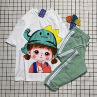Set Đồ Bộ Quần Dài Jogger Áo Thun CG Nón Xanh Lapi VN Thoáng Mát, Freesize,Form Rộng