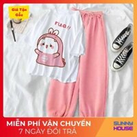 Set đồ bộ quần dài Jogger cartoon hoạt hình .Unisex form rộng SunnyHouse Mã SP001892