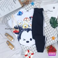 Set đồ bộ quần dài Jogger cartoon hoạt hình .Unisex form rộng SunnyHouse Mã SP000393
