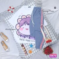 Set đồ bộ quần dài Jogger cartoon hoạt hình .Unisex form rộng SunnyHouse Mã SP000475