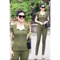 Set Đồ Bộ Thun Nữ Ôm Dáng Thanh Lịch Mặc Tại Nhà