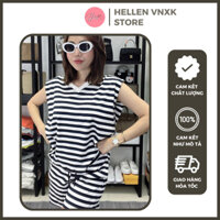Set đồ bộ VNXK Nữ Mẫu sọc ngang Chất liệu thun Cotton mát mềm mịn Bộ thun mặc nhà - Hellen VNXK