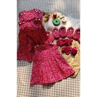 Set đồ cho bé gái sơ sinh: Đầm + Băng đô + Giày vải