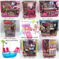 Set đồ chơi búp bê Barbie Mattel nấu ăn đầu bếp bộ làm bánh ngọt pizza đất sét nhà búp bê hồ bơi chính hãng g ko ko ơi