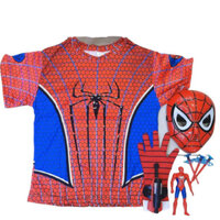 Set Đồ Chơi Người Nhện Spiderman 4 Món (Áo, Mặt Nạ Đèn, Găng Tay, Mô Hình) Cho Bé