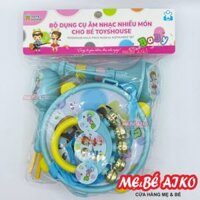 Set đồ chơi Xúc xắc, lục lạc, kèn, trống Toyshouse dành cho bé từ sơ sinh 733 – giúp bé phát triển thị giác, thính giác