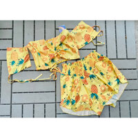 Set đồ đi biển áo + quần hoạ tiết hoa quả Xuất xịn Tqxk